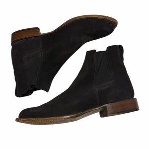 Lucchese Grayson Black Suede Leather Western Chelsea Boots 8.5 $995 Rare Winter